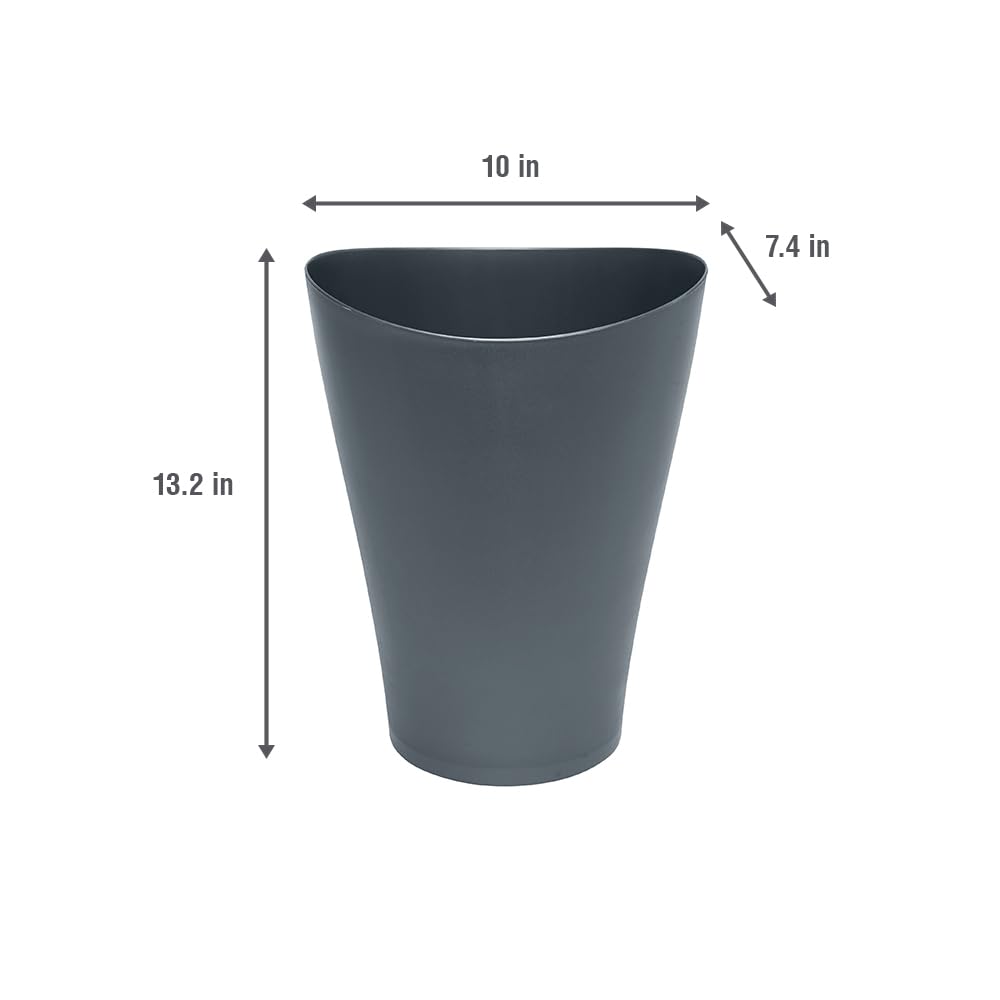 Rubbermaid Spa Works Vanity Wastebasket Home/Bathroom/Office Use Small 2.25 Gallon Plastic Gunmetal Blue Home/Kitchen/Garage/Apartment/Office