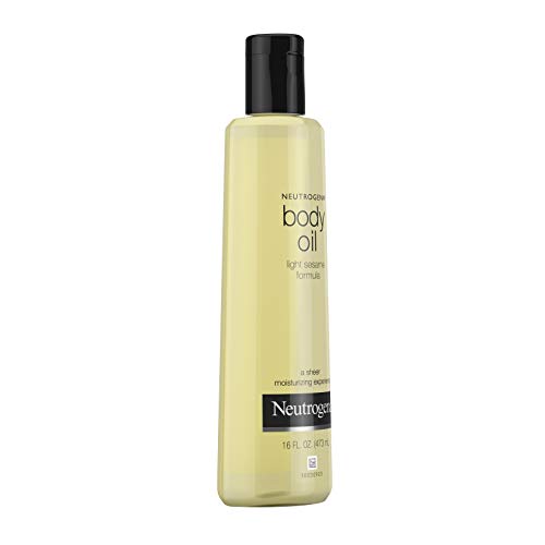 Neutrogena Body Oil Light Sesame Formula, 16 fl oz, Radiant Glow Moisturizer for Dry Skin, Bath & Shower Oil For Smooth and Hydrated Skin