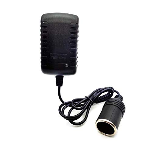 Yelesley AC to DC Converter 2A 24W Car Cigarette Lighter Socket 110-240V to 12V AC/DC Power Adapter Black