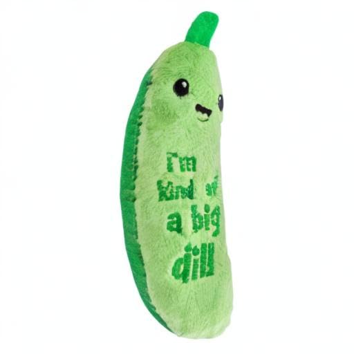 Catstages Crunchy Pickle Kicker Toy with Catnip and Dental Mesh, Pickle Shape, Plush and Crinkle Cat Toy for Kicking, Tossing, and Teeth Cleaning, Green
