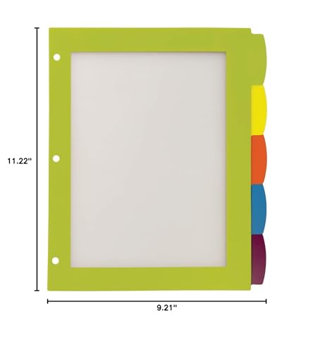 Avery Ultralast Big Tab Plastic Dividers for 3 Ring Binders, 5-Tab Set, Multicolor with White Labels, 1 Set (24900)