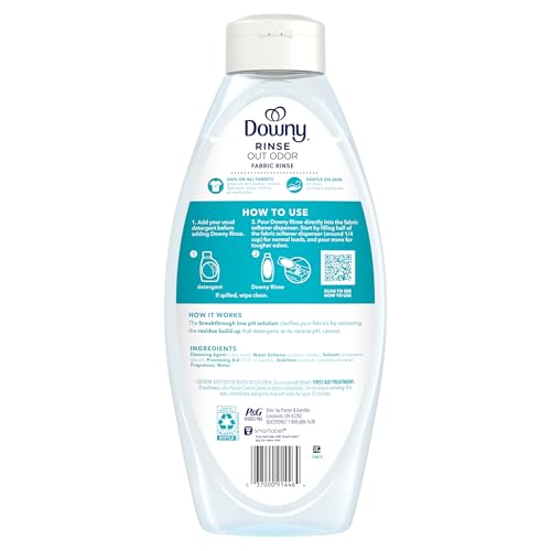 Downy Rinse & Refresh Laundry Odor Remover And Fabric Softener, Cool Cotton, 48 Fl Oz, HE Compatible Laundry Sanitizer, Safe On All Fabrics, Downy Fabric Softener, Liquid Fabric Softener
