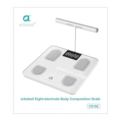 arboleaf Scale for Body Weight, Smart Scale with BMI, Body Fat, Muscle Mass, 26 Metrics Full Body Composition Analyzer, 8-Electrode High Precision Digital Bathroom Scale, Bluetooth Sync