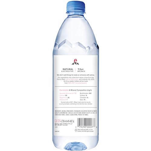 Evian Natural Spring Water, 1 L bottles, 6 pack