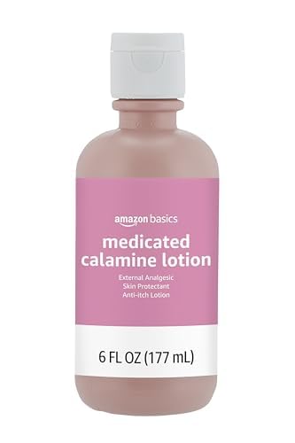 Basics Medicated Calamine Anti-Itch Lotion, Analgesic Skin Protectant, 6 Fluid Ounce, 1-Pack (Previously Solimo) (New Formula)