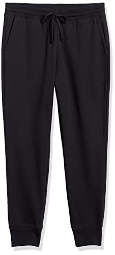 Amazon Essentials Women's Fleece Jogger Sweatpant (Available in Plus Size), Black, Large