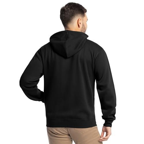 Fruit of the Loom Eversoft Fleece Hoodies, Pullover, Moisture Wicking & Breathable, Sizes S-4x, Black Full Zip, Medium