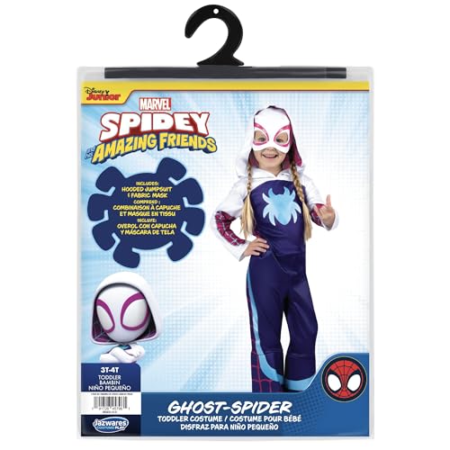 MARVEL Toddler Ghost Spider Costume, Girls Spider-Man and His Amazing Friends Gwen Stacy Kids Costume