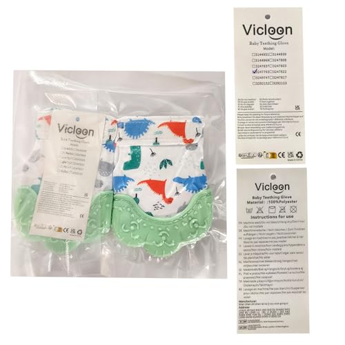 2Pack Silicone Teething Mitt, Soothing Infant Teething Mitten Pain Relief, Prevent Scratches Glove, Safe Silicone Teething Toys for 0-12 Months
