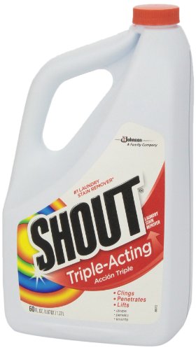 Shout Active Enzyme Laundry Stain Remover Spray for Clothes, Triple-Acting Formula Clings, Penetrates, and Lifts Tough & Everyday Stains - Prewash Refill 60oz (1.7L)