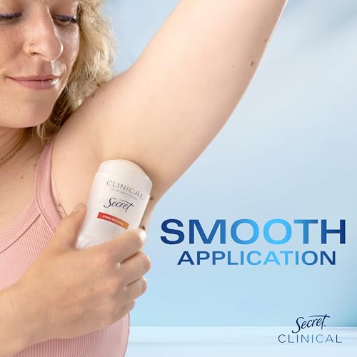 Secret Clinical Strength Antiperspirant Deodorant for Women, Stress Response, 3X Stress Protection, 72hr Sweat & Odor Protection, PH Balancing Minerals, Soft Solid, 1.6 oz (Pack of 3)