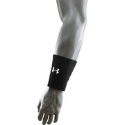 Under Armour Unisex-Adult 6-inch Performance Wristband 2-Pack , Black (001)/White , One Size Fits All
