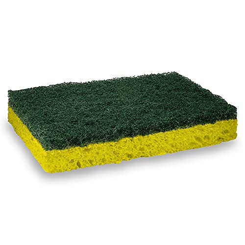 Amazon Basics Cleaning Sponges, Multipurpose, Heavy Duty Scrub Sponges, Yellow/Green, 6-Pack