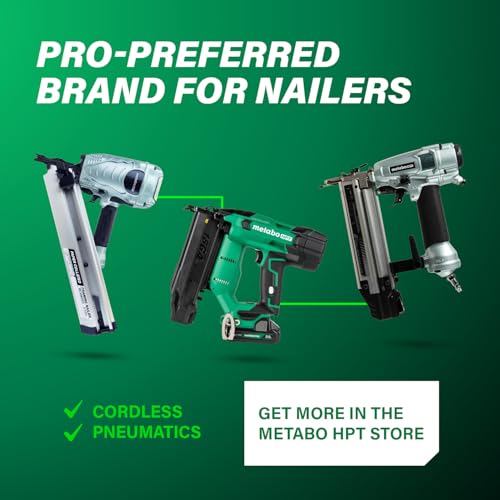 Metabo HPT Brad Nailer, Pro-Preferred Lightweight Pneumatic Power Nailer for Precision Trim Work and Furniture Building, Adjustable Depth, 18 Gauge, 5/8" up to 2" Brad Nails, NT50AE2