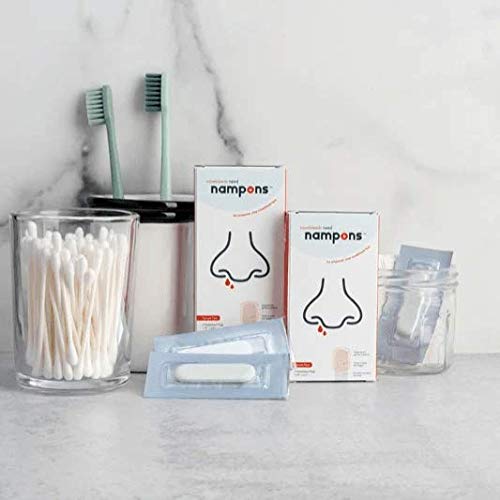 Nampons for Nosebleeds - 12 Nasal Plugs with Clotting Agent to Stop Nosebleeds Fast. Trusted by Doctors, Nurses and First Responders. Safe and Effective for Children, Adults, and Seniors