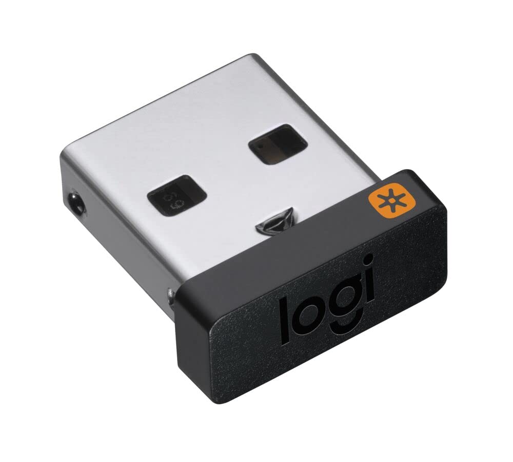Logitech Unifying Receiver, 2.4 GHz Wireless Technology, USB Plug Compatible with all Logitech Unifying Devices like Wireless Mouse and Keyboard, PC / Mac / Laptop - Black