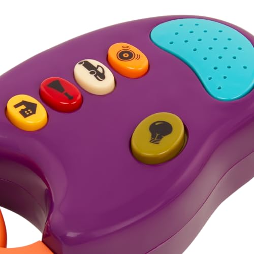 B. toys – Toy Car Keys – Key Fob with Lights & Sounds – Interactive Baby Toy – Pretend Keys for Babies, Toddlers – 10+ Months – FunKeys – Purple