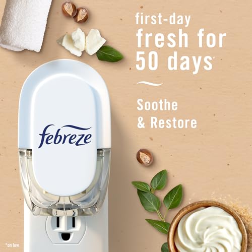 Febreze Odor-Fighting Fade Defy PLUG Air Freshener, Refresh and Energize, Soothe and Restore, Pack of 4 (2 of Each), .79 fl. oz. Oil Refill