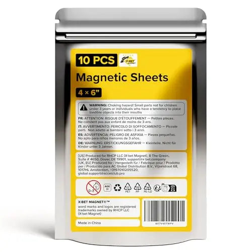Magnetic Sheets with Adhesive Backing - 4x6 10 Pack Adhesive Sheets for Magnetic Stickers and Photos - 100% Customizable