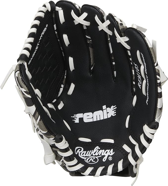 Rawlings | REMIX T-Ball & Youth Baseball Glove | Right Hand Throw | 9" | Black