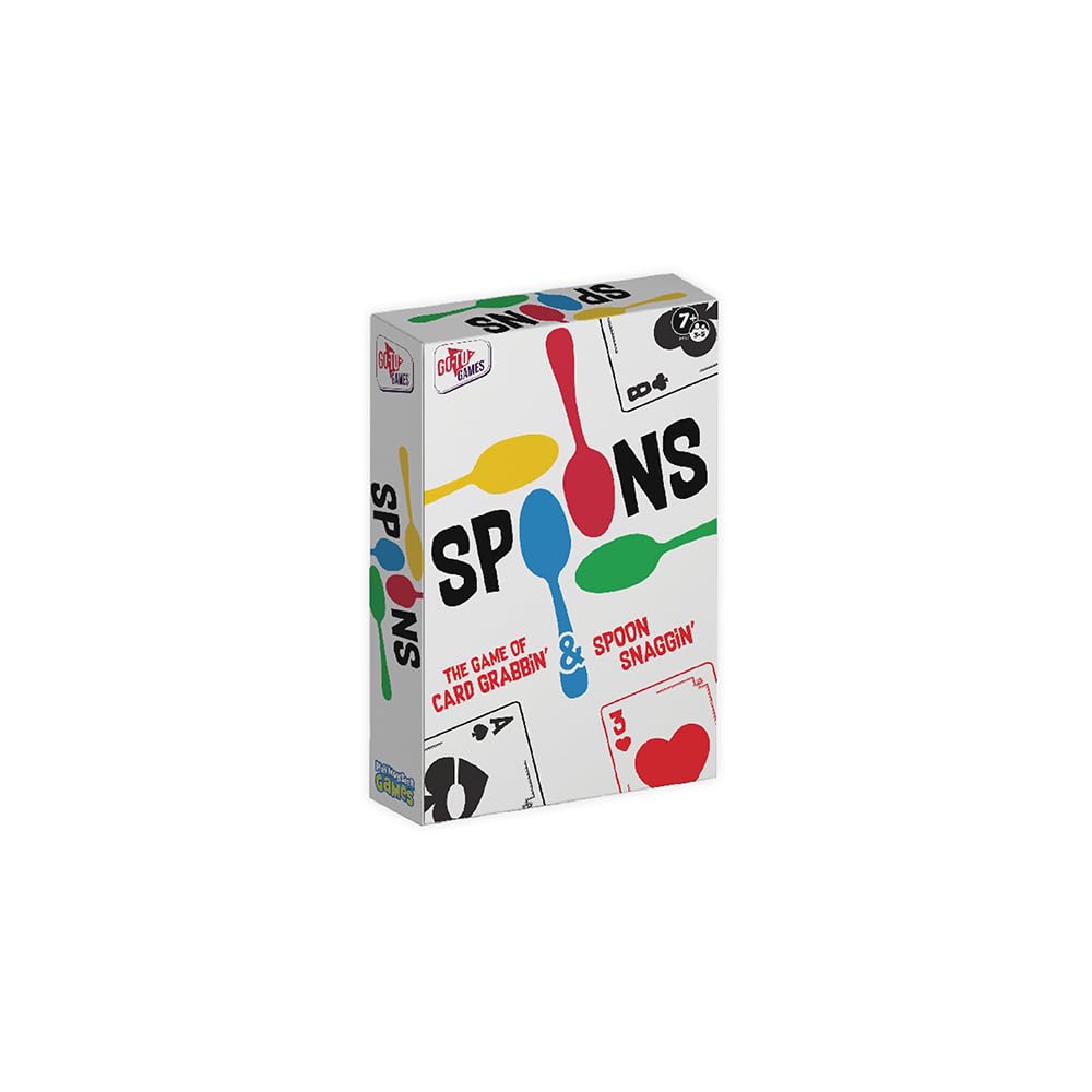 Spoons Games, Card Games for Kids - Spoons Game, Deck of Cards, Fun Family Games for Kids and Adults, Playing Cards, Game Night, Travel Games, 3-5 Multi-Player Card Game, Games for Adults, Ages 7+