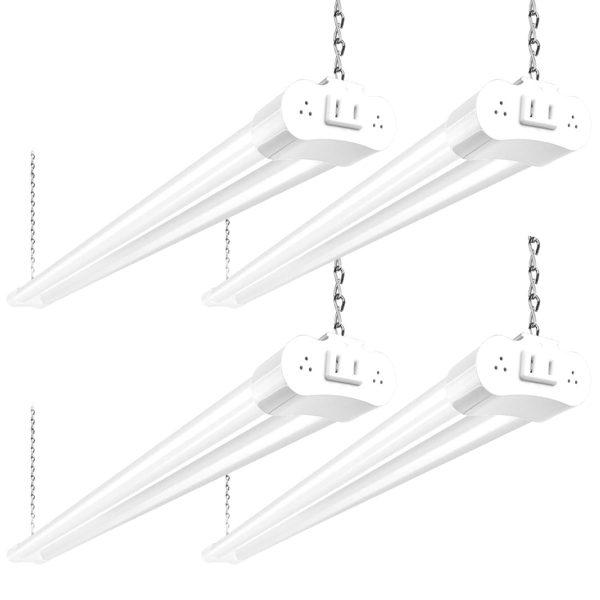 hykolity 4 Pack 4FT LED Shop Light Linkable, 4400lm, 42w(250w Equivalent), 5000K Utility Shop Lights, Hanging or Flush Mount, with Power Cord and On/Off Switch