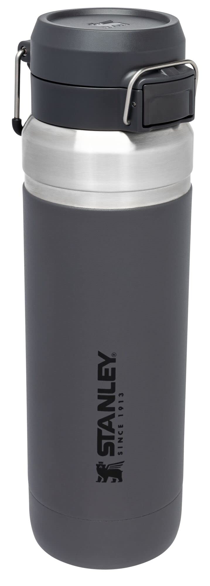 Stanley Quick Flip GO Water Bottle 36 oz | Push Button Lid | Leakproof and Packable for Travel and Sports | Insulated Stainless Steel | BPA-Free | Charcoal