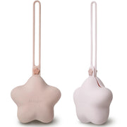 Moonkie Silicone Pacifier Holder Case, Cute Portable Pacifier Storage Case, 2 Pack