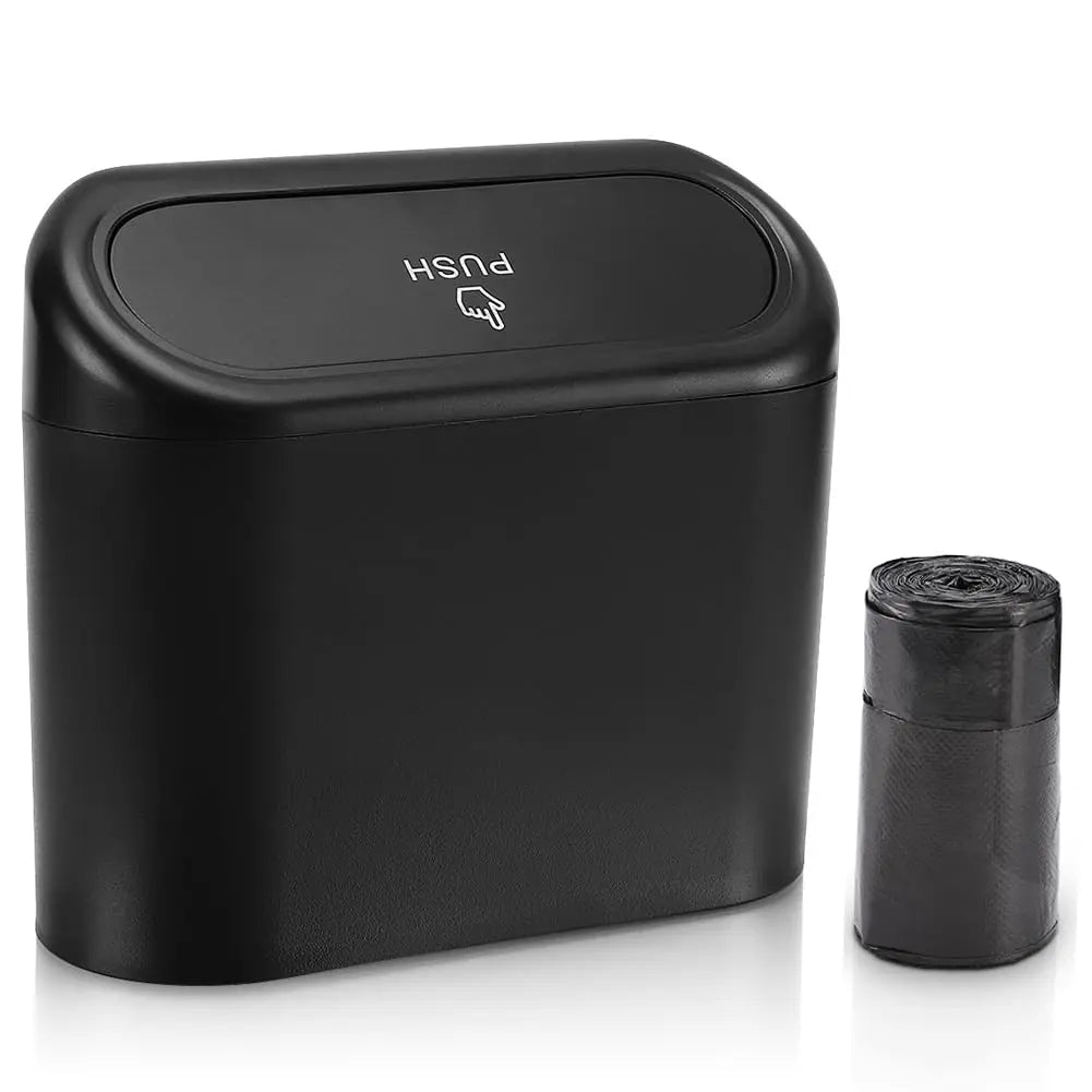 Accmor Car Trash Can with Lid, Mini Auto Dustbin Garbage Organizer with 30 Pcs Plastic Trash Bag, Automotive Garbage Container Bin for Vehicle, Home, Office