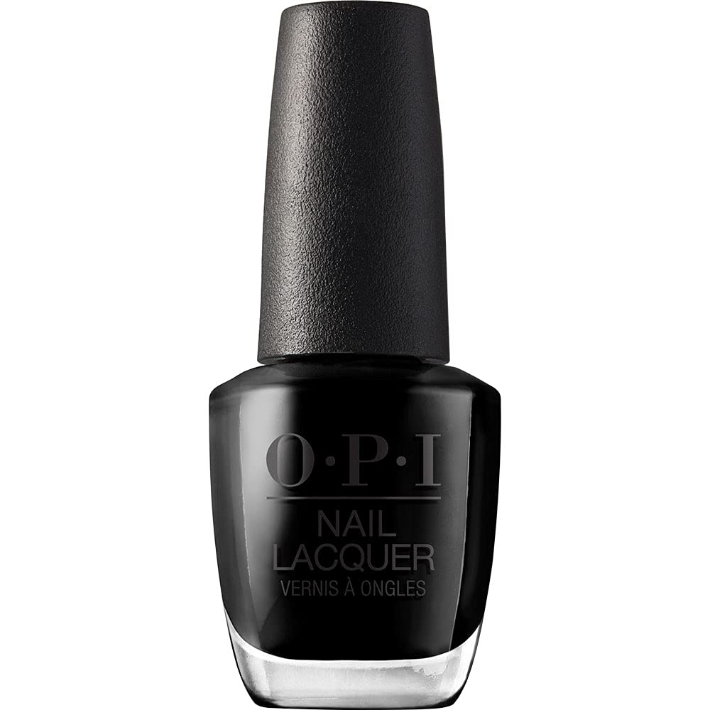 OPI Nail Lacquer, Opaque & Vibrant Creme Finish Black Nail Polish, Up to 7 Days of Wear, Chip Resistant & Fast Drying, Black Onyx, 0.5 fl oz