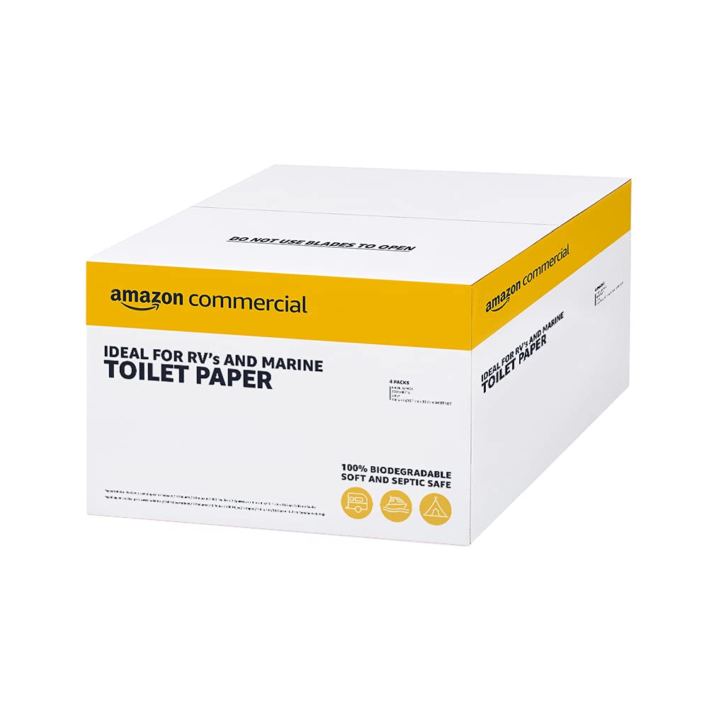 Commercial FSC certified paper 2-Ply White Quick Dispensing Toilet Paper for RV's & Marine, Waste-Tank Compatible, 300 Sheets per Roll - 24 Rolls