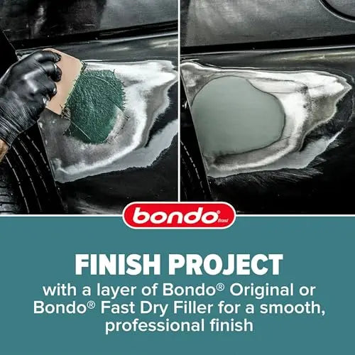 3M Bondo Short Strand Fiberglass Reinforced Filler 1.37 LB (621 g) with Bondo Cream Hardener 0.5 oz (14g), Repair Holes Up To 0.5 IN, Waterproof (SS-PT-ES)