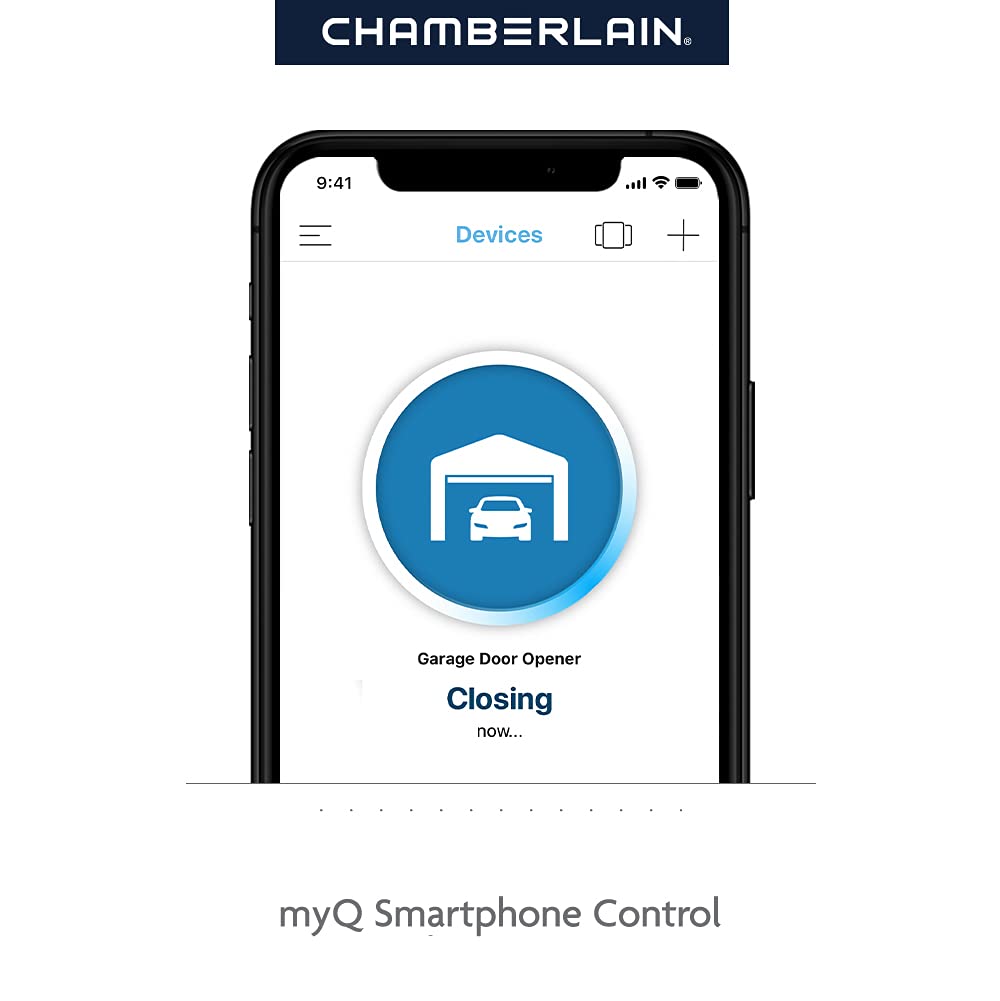 Chamberlain C2405 MYQ Smart Garage Door Opener, Chain Drive, 1/2-HP Motor, Dual Light - Quantity 1