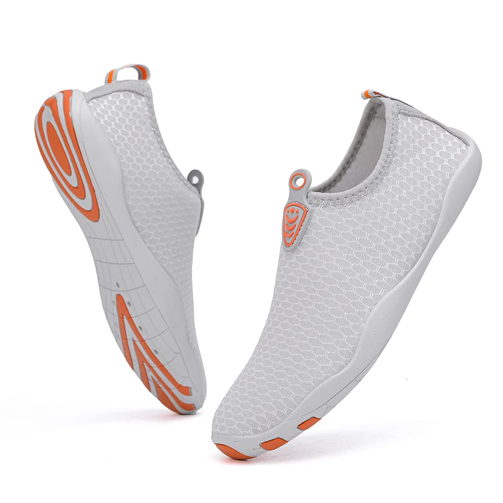 Vsufim Quick-Dry Water Sports Barefoot Shoes Aqua Socks for Swim Beach Pool Surf Yoga for Women Men (8 Women/7 Men)