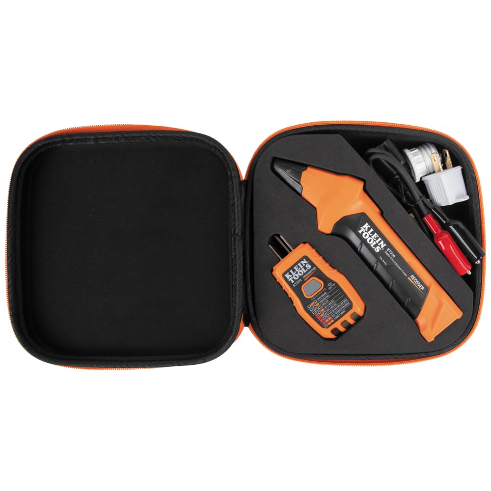 Klein Tools ET310KIT AC Circuit Breaker Finder Kit, Electric Tester, GFCI Tester, Leads, Adapters and Case