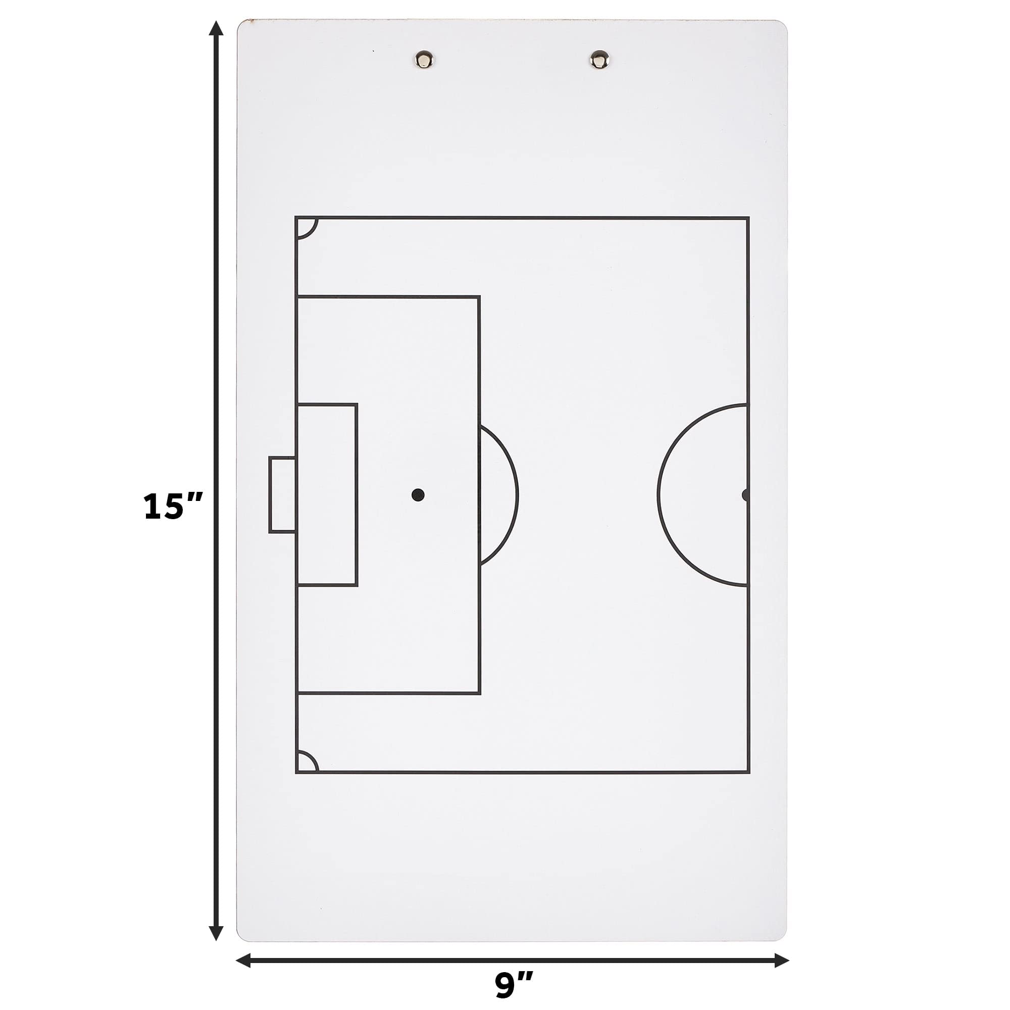 Murray Sporting Goods Dry Erase Coaches Clipboard | Double-Sided Dry Erase White Board (Soccer)