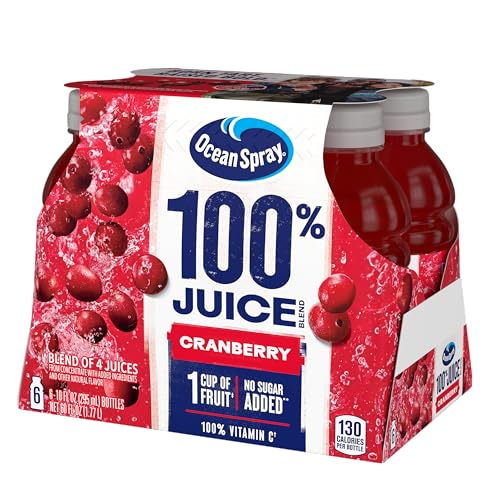 Ocean Spray® 100% Juice Cranberry Juice Blend, 10 Fl Oz, 6 Count (Pack of 1)