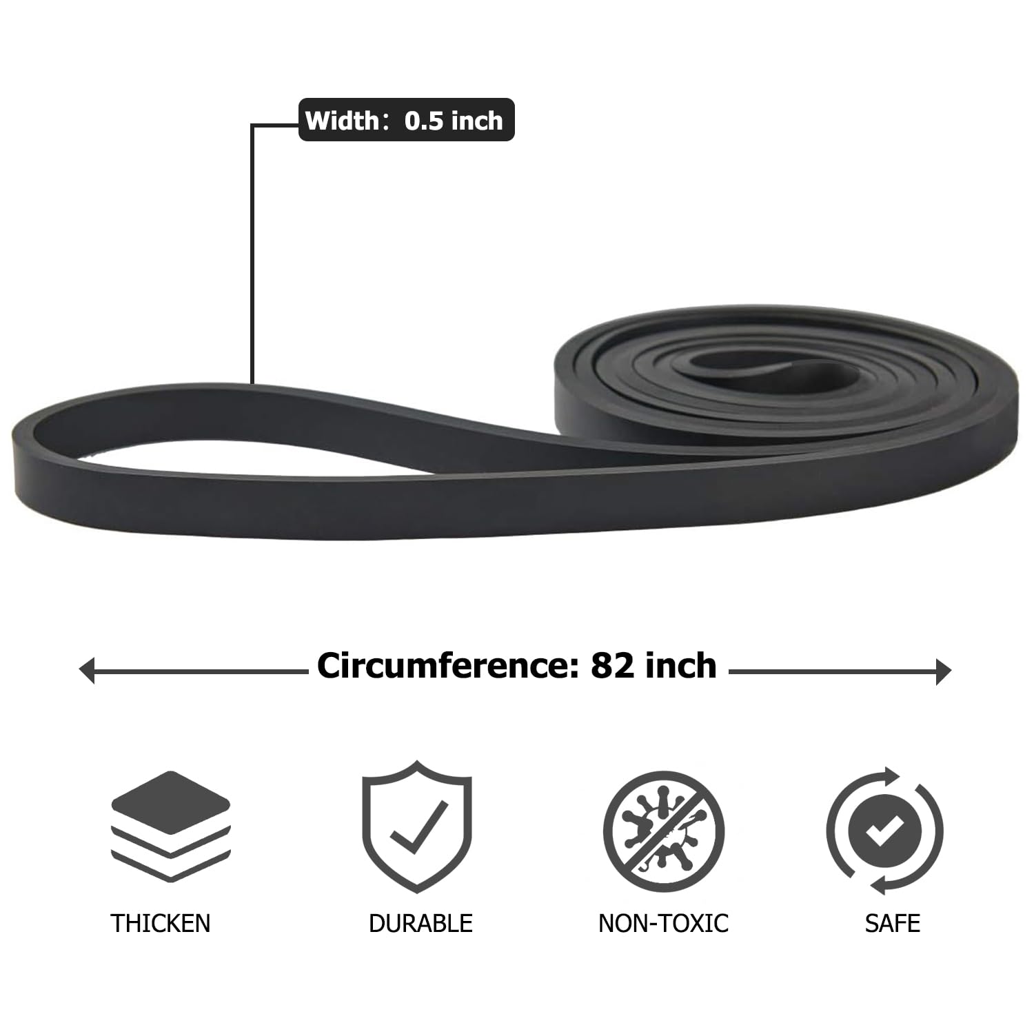Pull Up Bands, Resistance Bands, Pull Up Assistance Band Exercise Bands for Men & Women Working Out, Body Stretching, Physical Therapy, Muscle Training - Black
