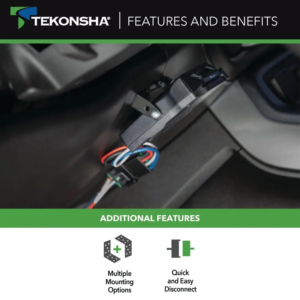 Tekonsha 8507120 Brakeman IV, Time-Delay Brake Controller For Trailers with 1-4 Axles, Compatible with Ford, GM, Chevy, Dodge, RAM, Toyota, Jeep. Wiring harness sold separately.