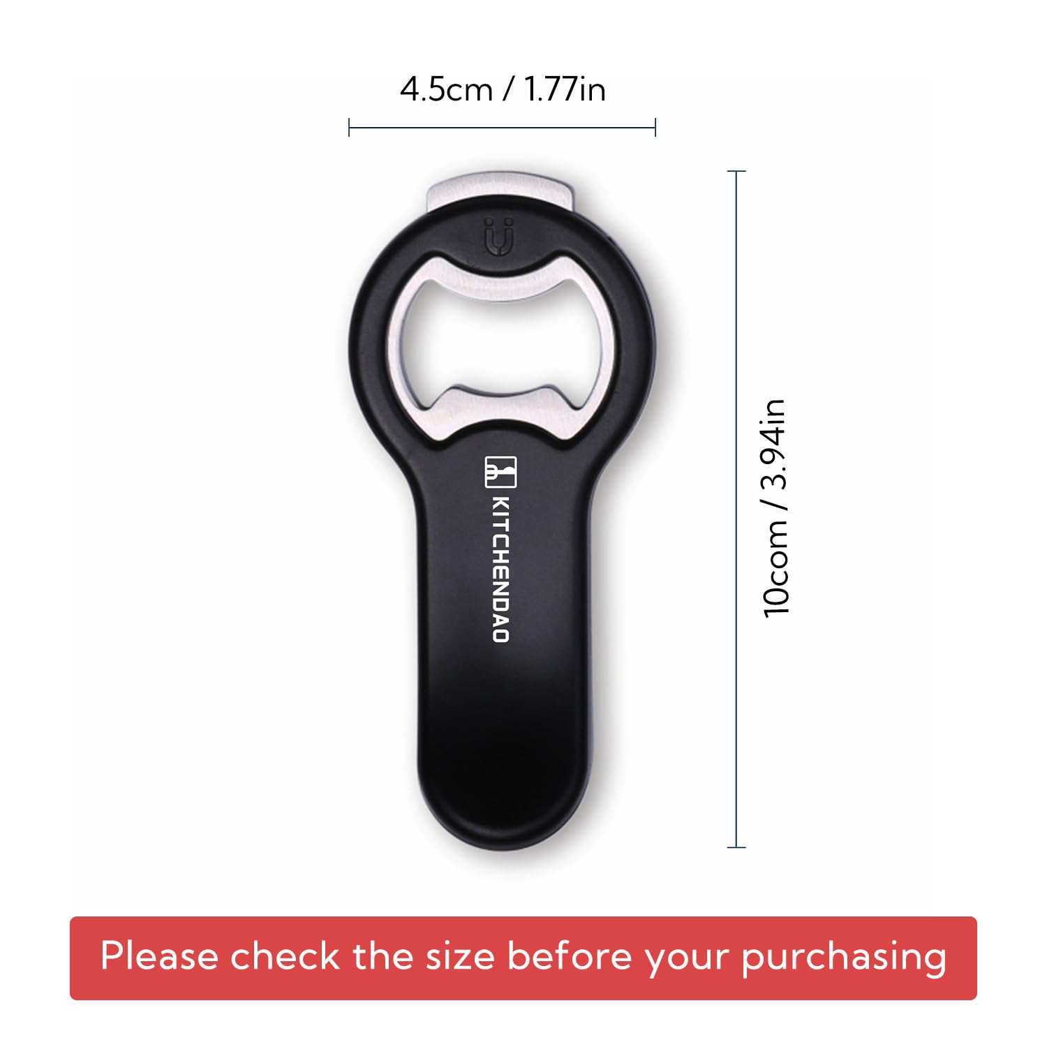 KITCHENDAO 2 in 1 Magnetic Beer Bottle Opener for Fridge and RV with Cap Catcher - Pop Can Soda Can Opener, Stick to Refrigerator for Easy Storage with Magnet, Gift for Men Husband Father
