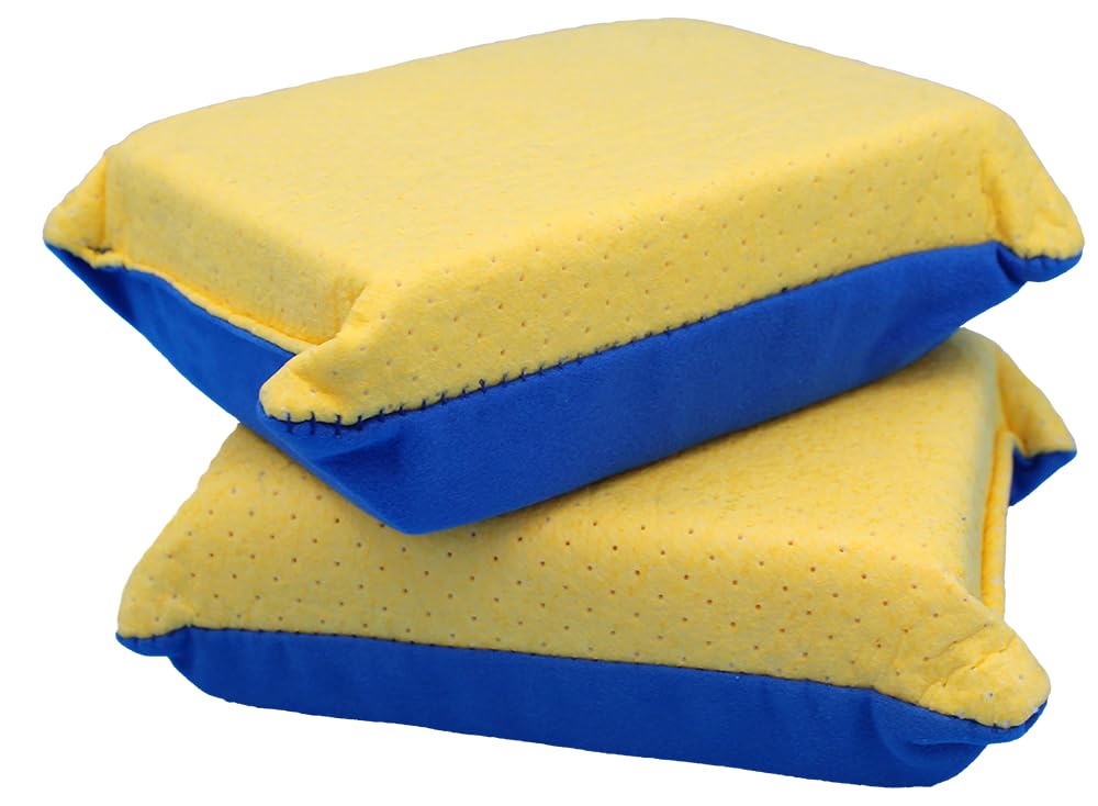 Sponge - Window Cleaner Tool for Car Windshield, Mirrors, Glass - Non-Scratch, Super Absorbent Window Cleaning Sponges - Car Cleaning Supplies 2-Pack - 6 X 4.5 X 2 in