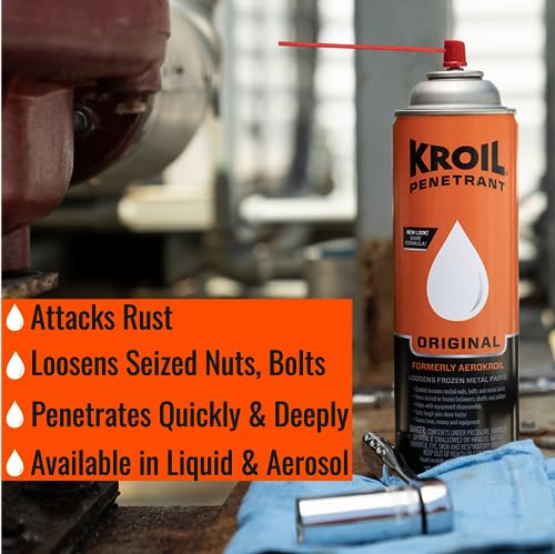 Kroil Original Penetrieröl (Aerosolspray – 467 g Dose – Einzel) | Penetrationsmittel für rostige Bolzen, Metall, Scharniere, Ketten, bewegliche Teile | Rost-, Korrosionsschutz (KS162)