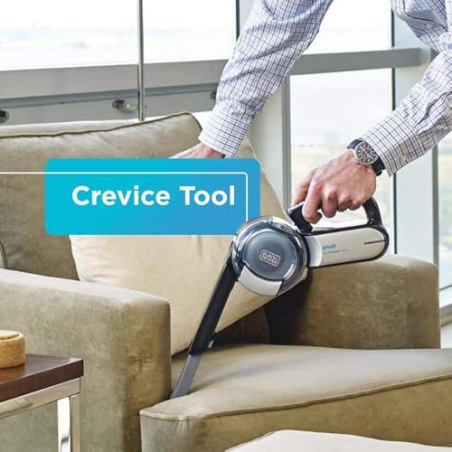 BLACK+DECKER dustbuster PIVOT VAC Handheld Vacuum Cordless, Hand Vacuum for Dorm, Car and Home, Portable with Crevice Tool and Pivot Nozzle (BDH2000PL)
