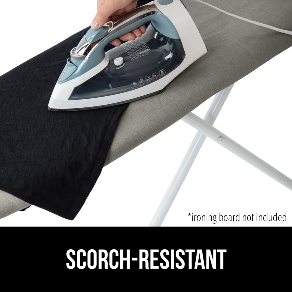 The Original GORILLA GRIP Ironing Board Cover and Pad, Silicone Coating, Thick Scorch Resistant Padding, Heavy Duty Iron Covers Standard Boards, Hook and Loop Fastener Strap, Silver, 15x54