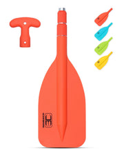 OCEANBROAD Telescoping Emergency Paddle 21''-42''（Assembling Required） Collapsible Paddles Aluminium Shaft for Kayaking Boating Canoeing River Tubing, Orange, 1 Paddle