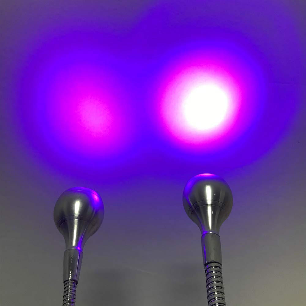 ZOELASS Upgraded Big Chip 395nm UV LED Black Light fixtures with Gooseneck and clamp for UV Gel Nail and Ultraviolet Curing, Portable Blacklight 5V USB Input (Black 2W)