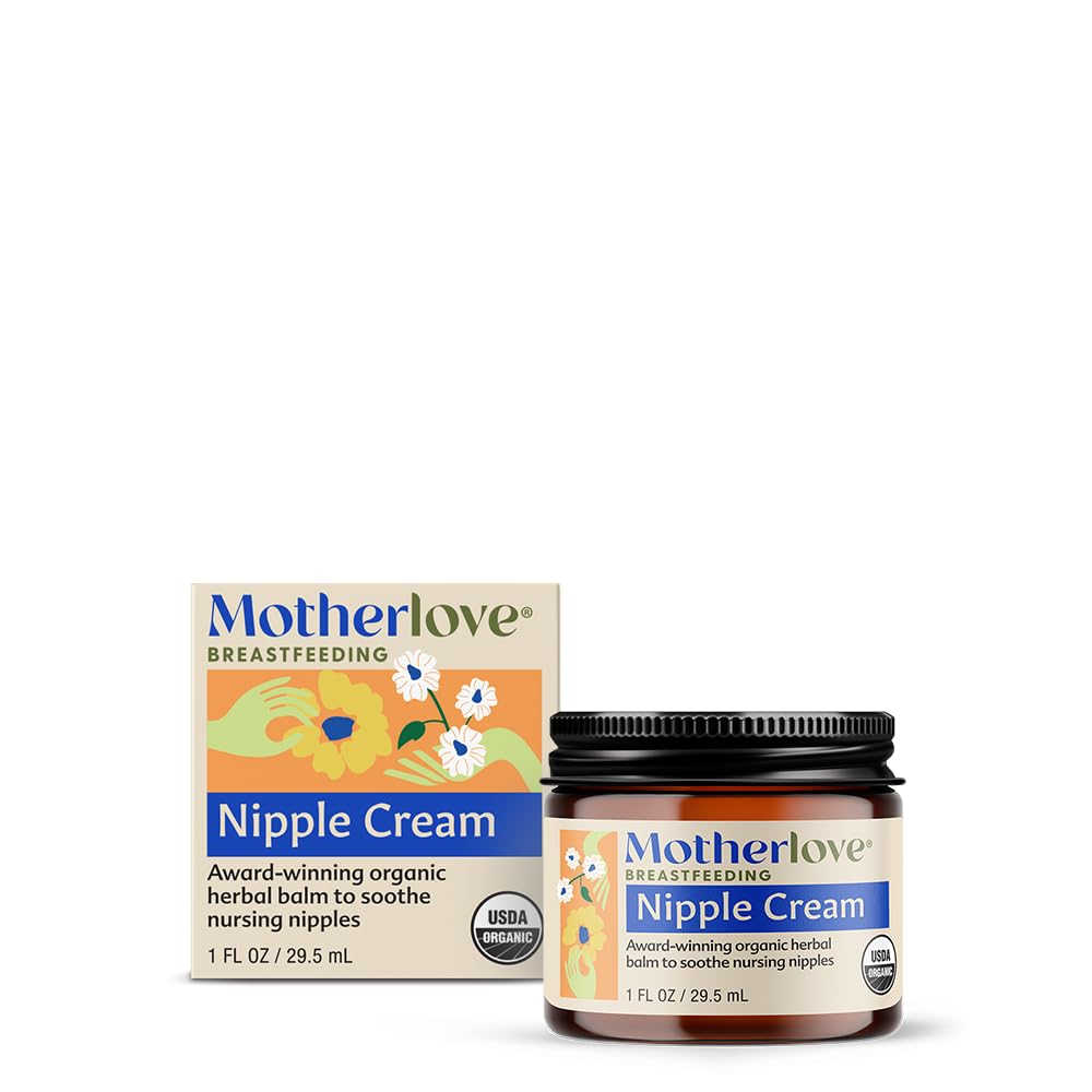 كريم الحلمة من Motherlove (1 أونصة) كريم حلمة عضوي خالٍ من اللانولين للرضاعة الطبيعية - يفيد الأمهات المرضعات واللواتي يستخدمن مضخة الثدي