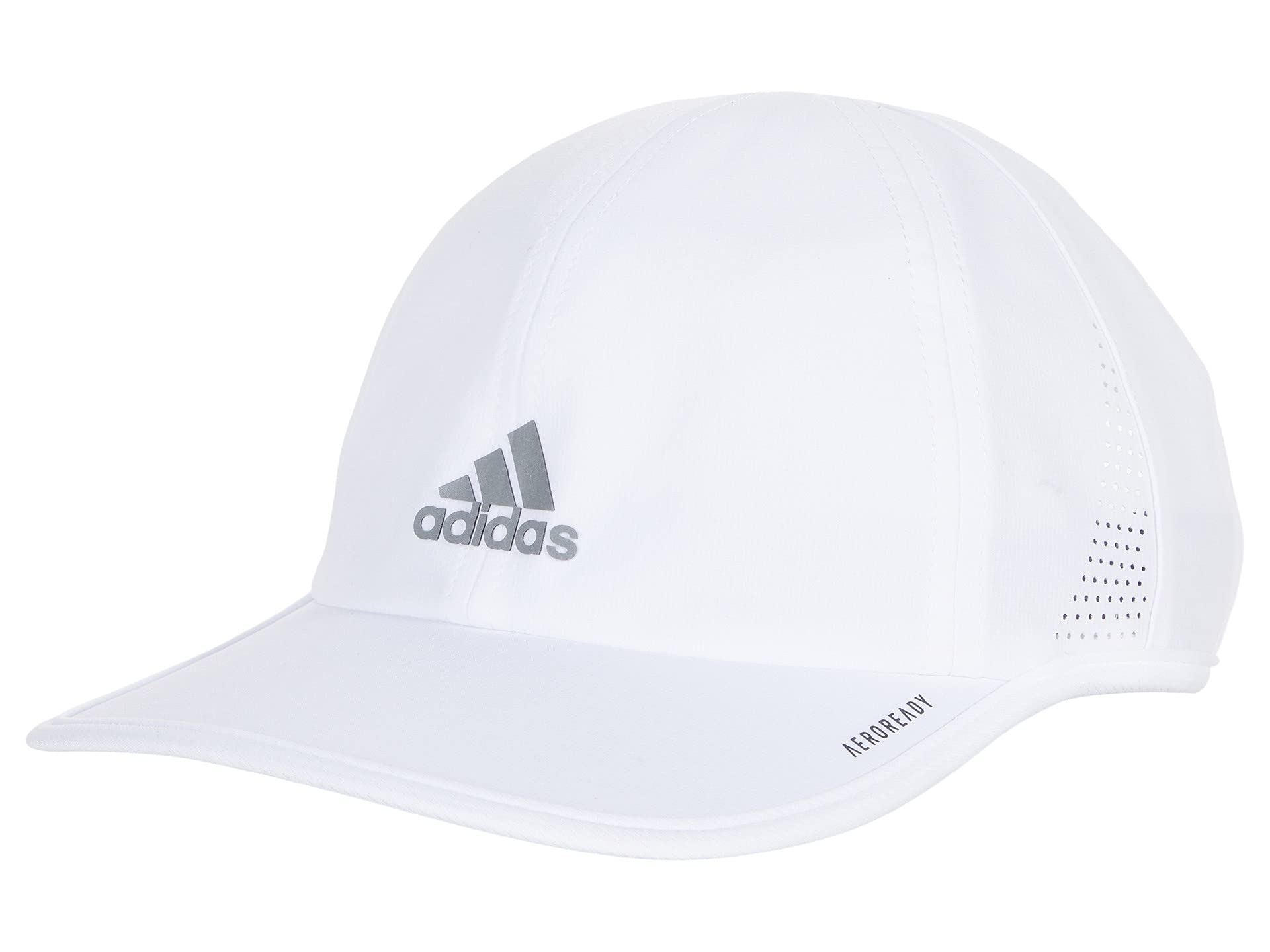 adidas Superlite Hat, Relaxed-fit Adjustable Workout Sports Cap, White/Silver Reflective/2.0, One Size