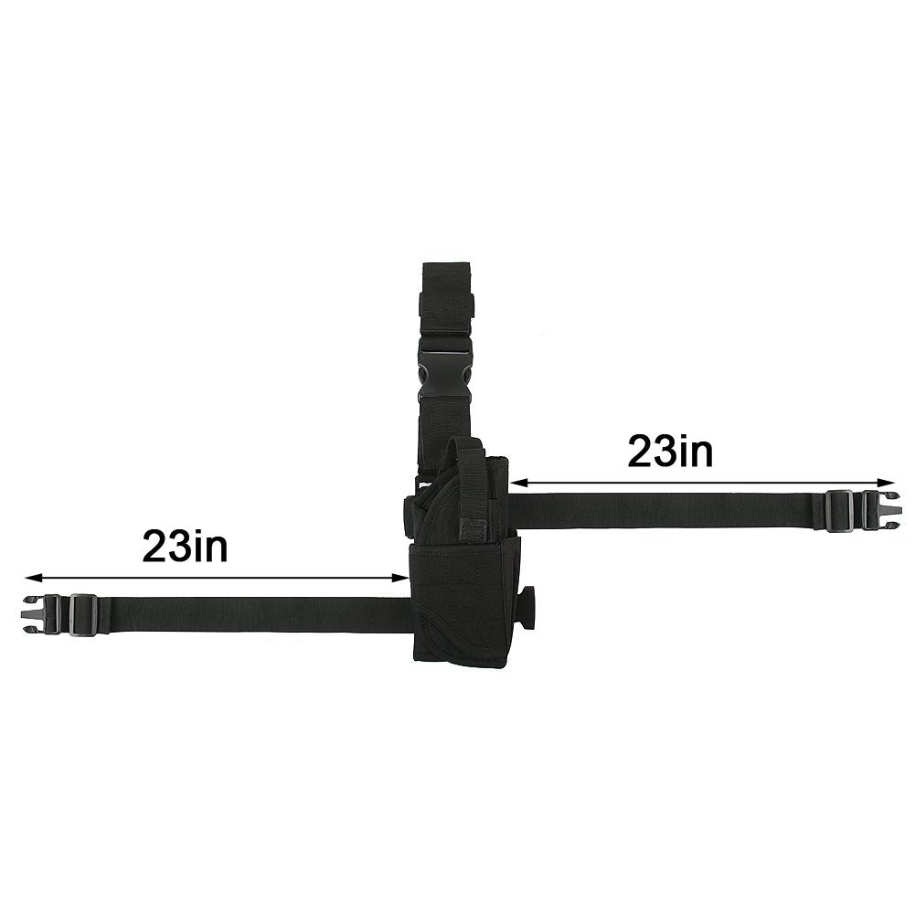 Nehostertfy Adjustable Drop Leg Holster Black Tactical Thigh Holster for Pistols Right Hand