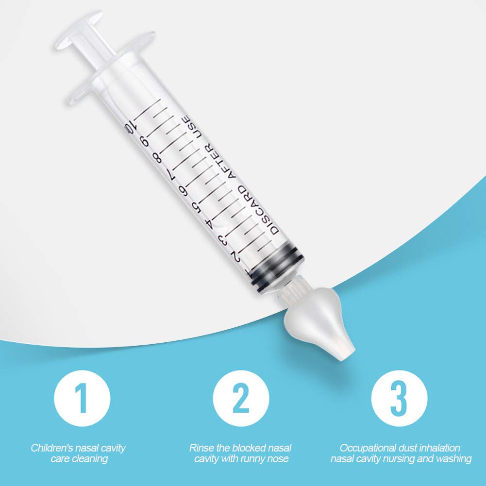 Syringe Nasal Irrigator, Professional Baby Nasal Irrigator Portable Infant Nose Cleaner Rinsing Device Fast All Natural Relief-Nasal Irrigation/Nasal Spray/Nasal Hygiene (2 pièces)